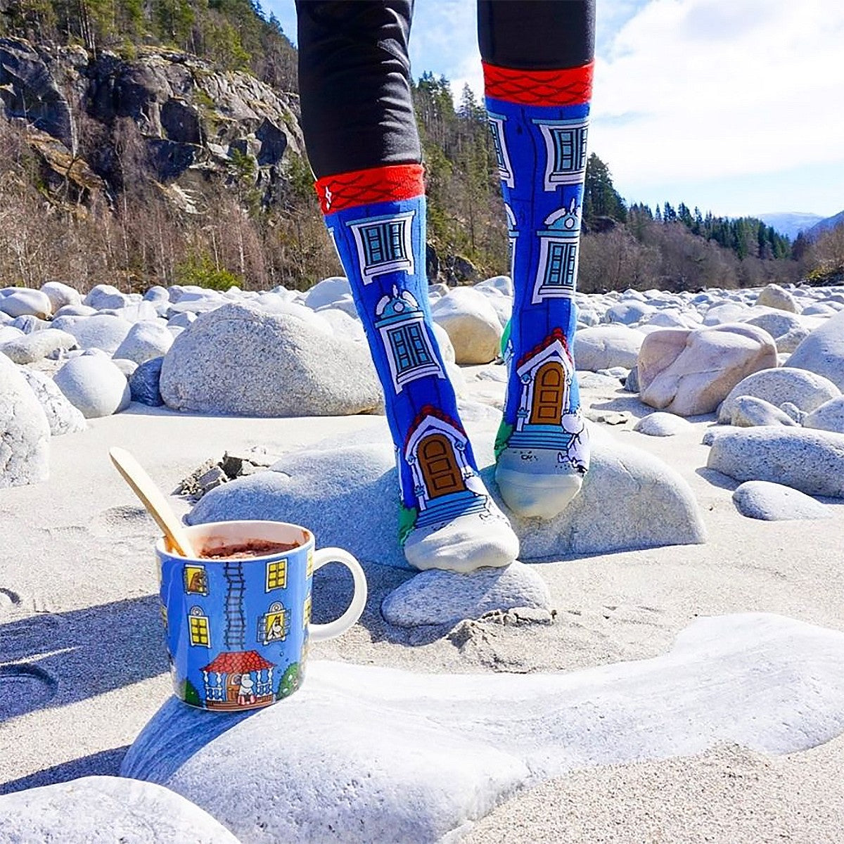 Moomin House Blue Socks