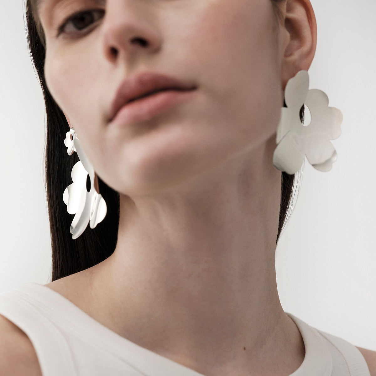 Kalevala x Marimekko Unikko Large Silver Earrings - Anniversary Edition