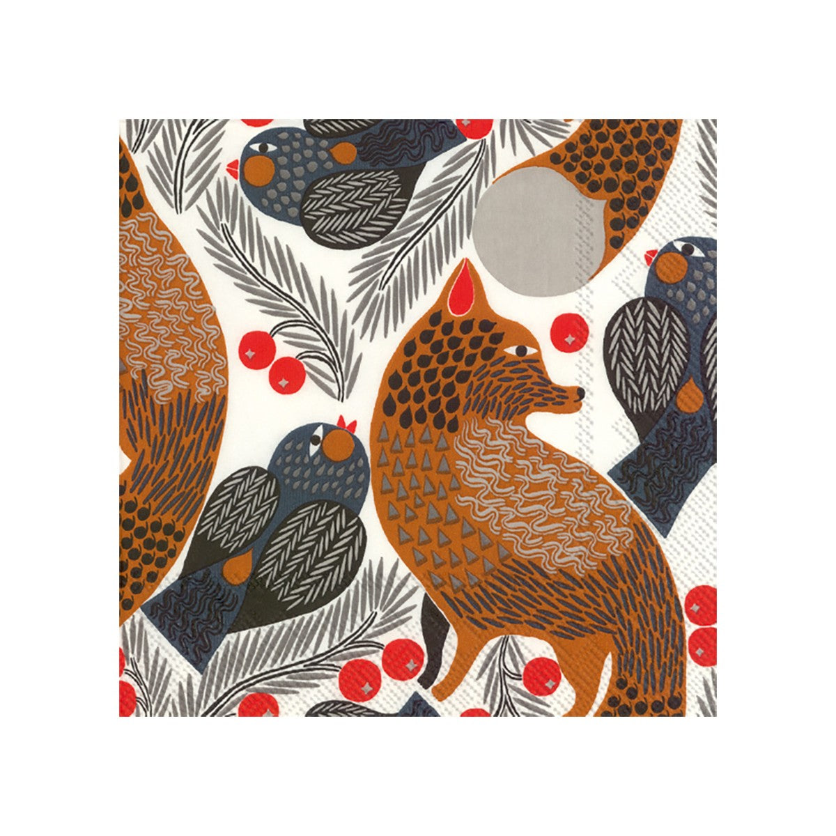 Marimekko Ketunmarja White / Brown Cocktail Napkins
