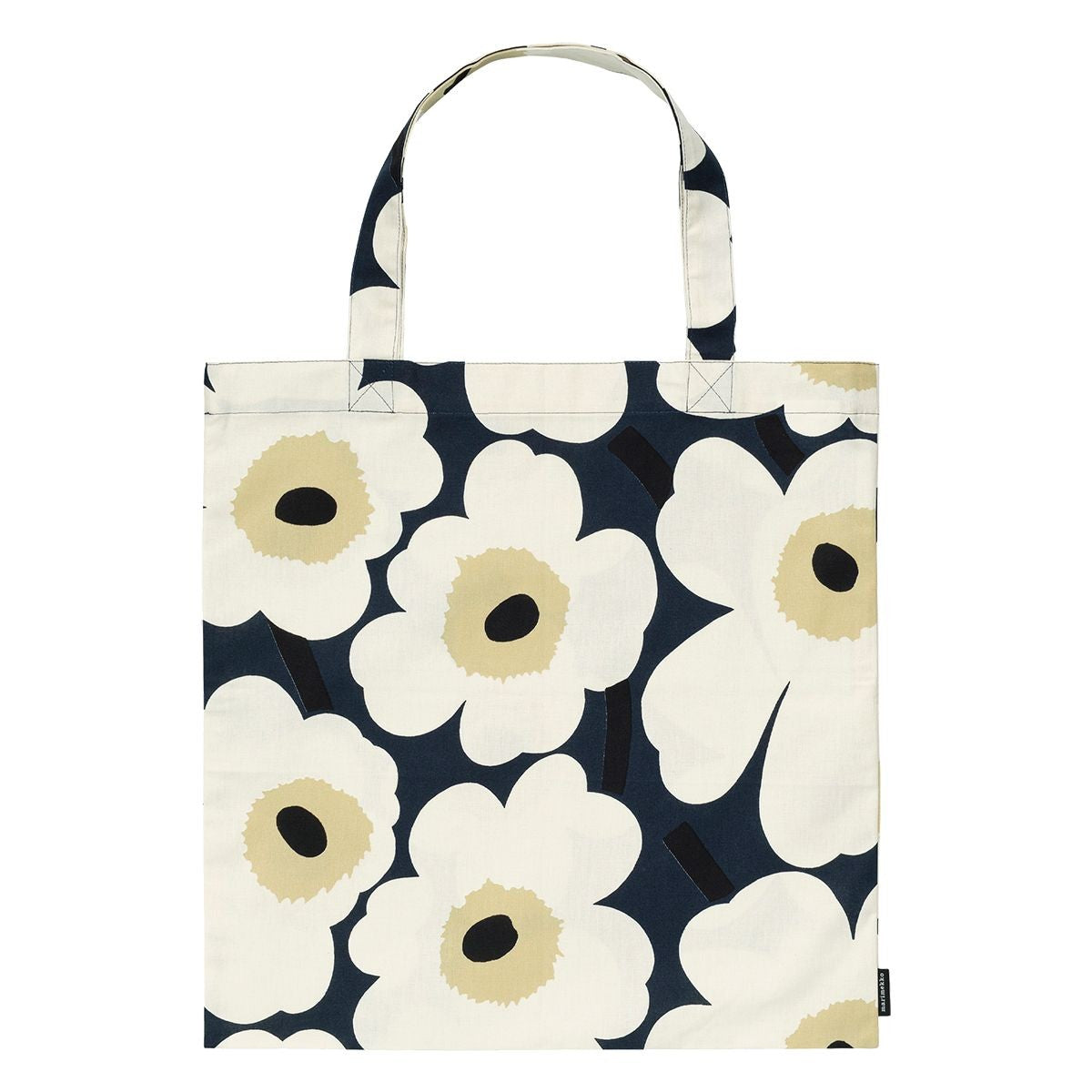 Marimekko Unikko Straw / Midnight Blue Tote Bag