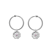 Kalevala Pink Ribbon 2023 Sailor's Knot Silver / Pink Earrings