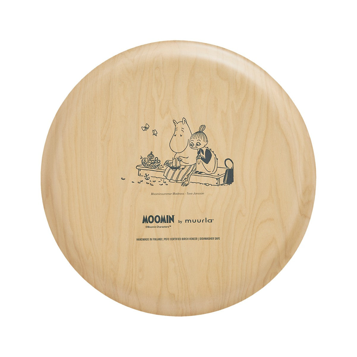 Muurla Moomin Summer Night Black / Pink / Yellow Round Tray