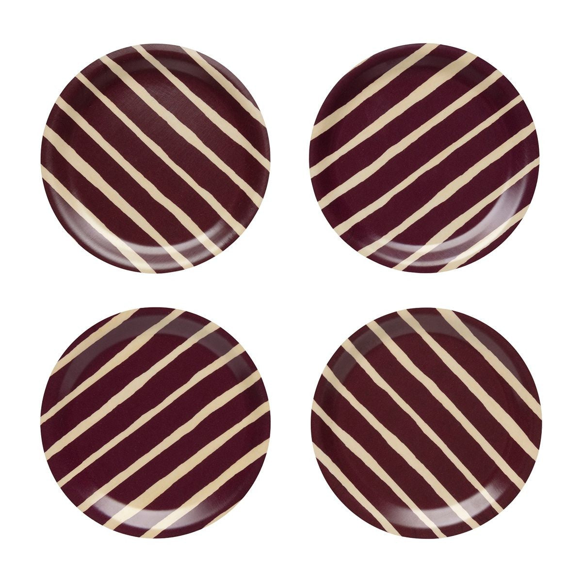 Marimekko Piccolo Dark Red / Sand 4pc Coaster Set