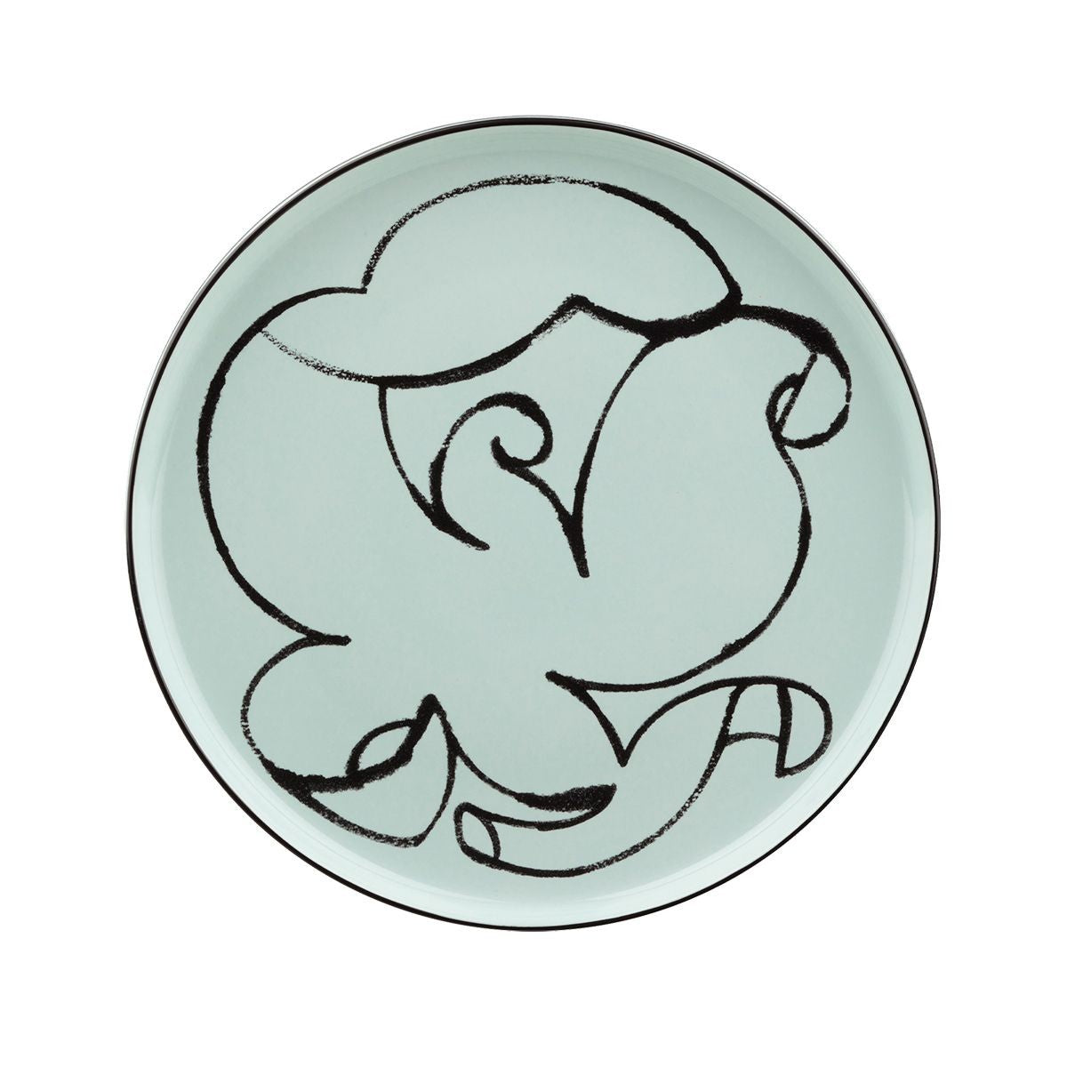 Marimekko Pistilla Mint / Black Salad Plate