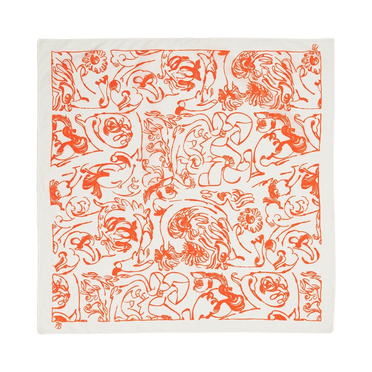 Marimekko Lierio Cactis White / Orange Scarf