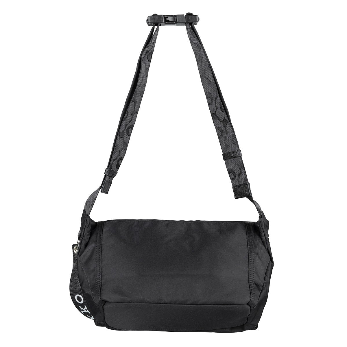 Marimekko Solid Black Medium Sling Shoulder Bag w/ Unikko Strap