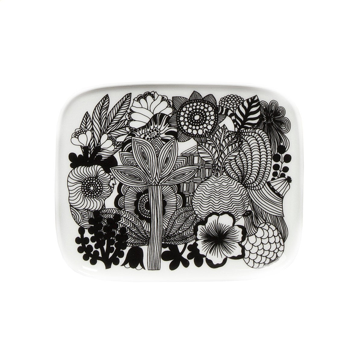 Marimekko Siirtolapuutarha Black / White Small Plate