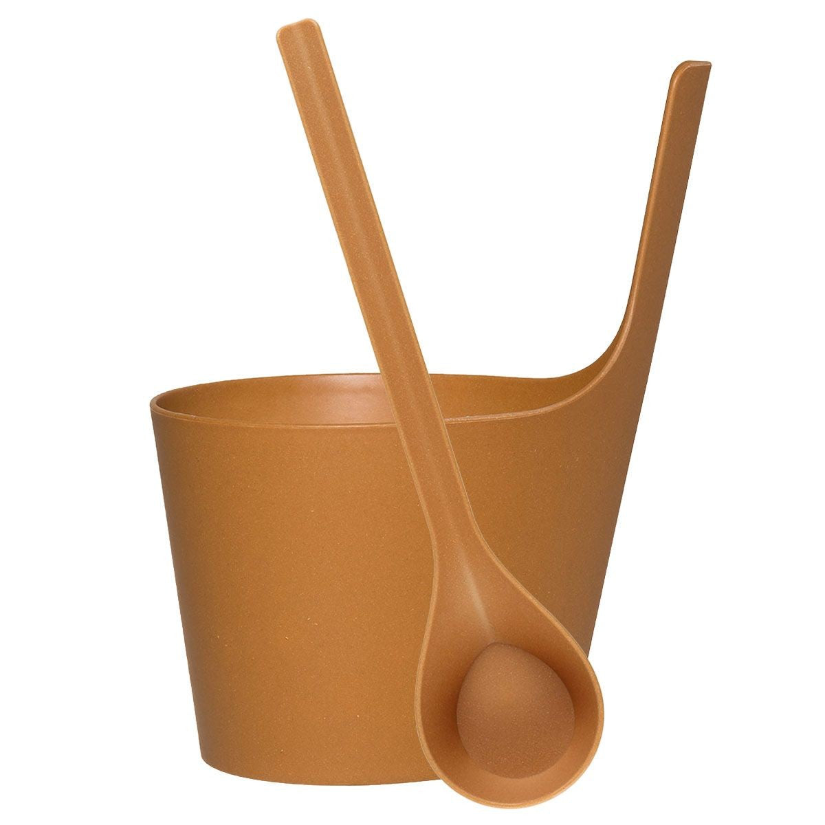Rento Pisara Natural Speckled Brown Sauna Bucket & Ladle Set
