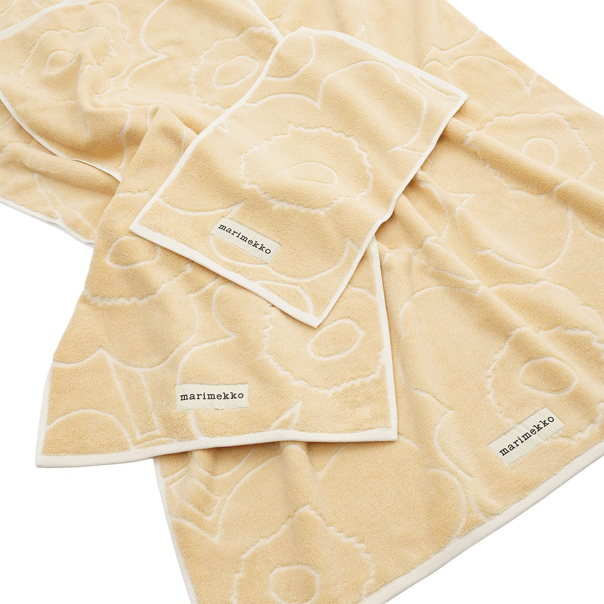 Marimekko Piirto Unikko Straw / Off White Bath Towel