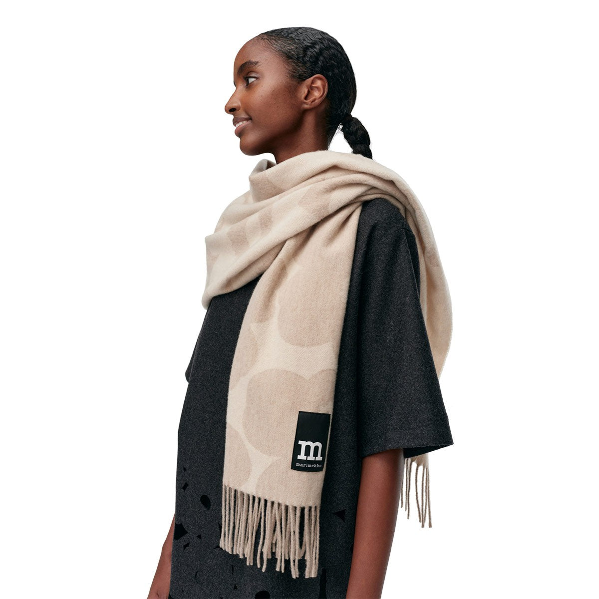 Marimekko Ovlin Unikko Beige / Sand Scarf