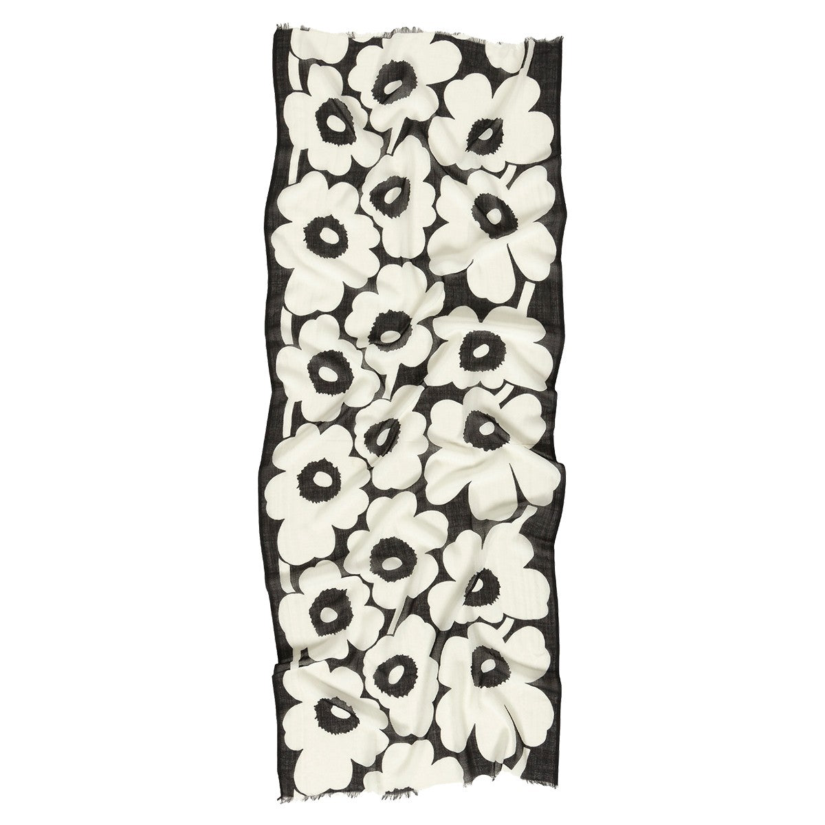 Marimekko Fiore Unikko Black / Off White Scarf