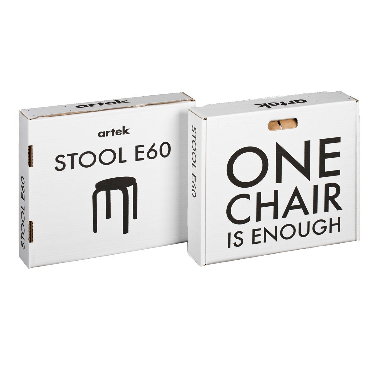 Artek Alvar Aalto - E60 - Four Legged Stool - Black Linoleum