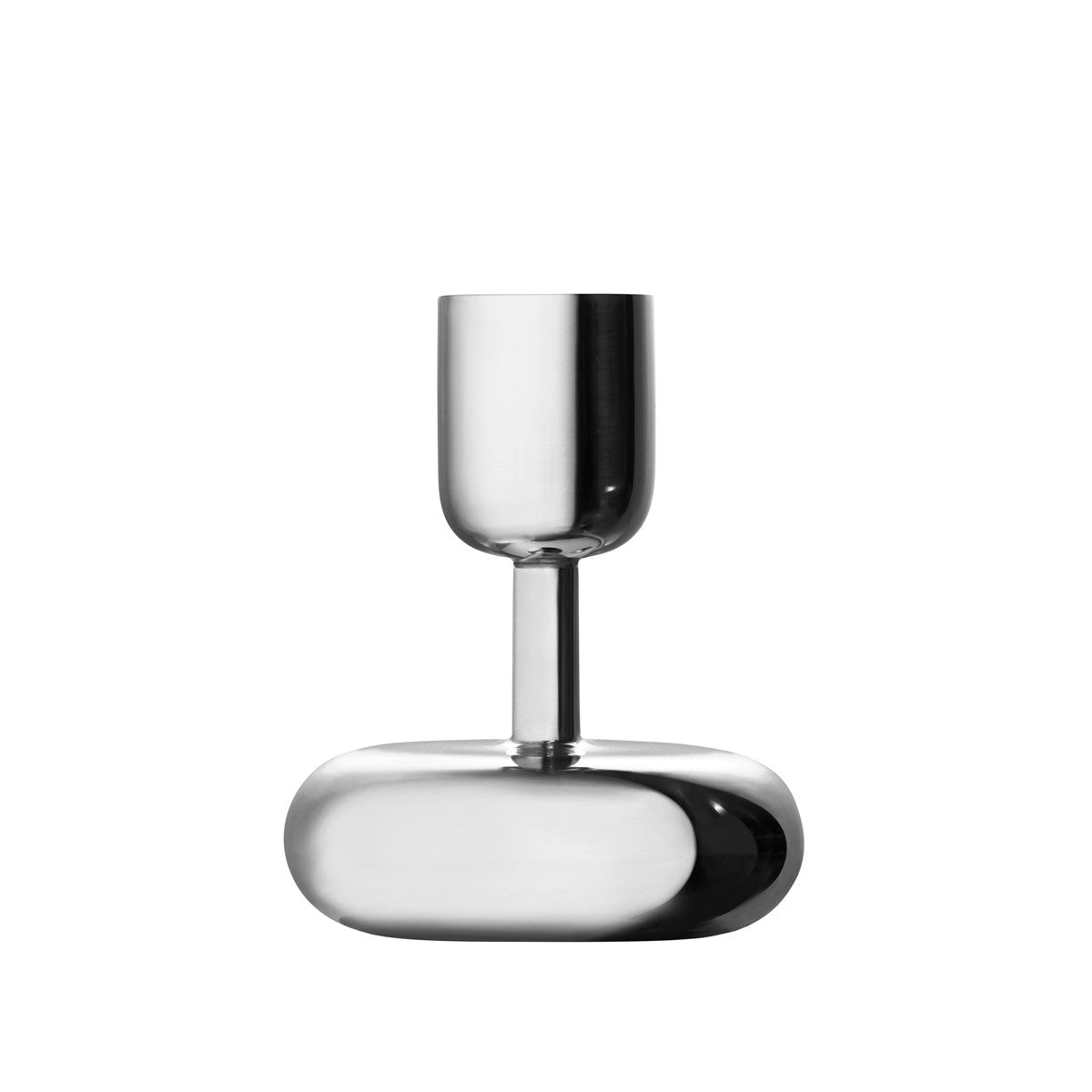 iittala Nappula Stainless Steel Short Candle Holder
