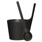 Rento Pisara Speckled Dark Grey Sauna Bucket & Ladle Set