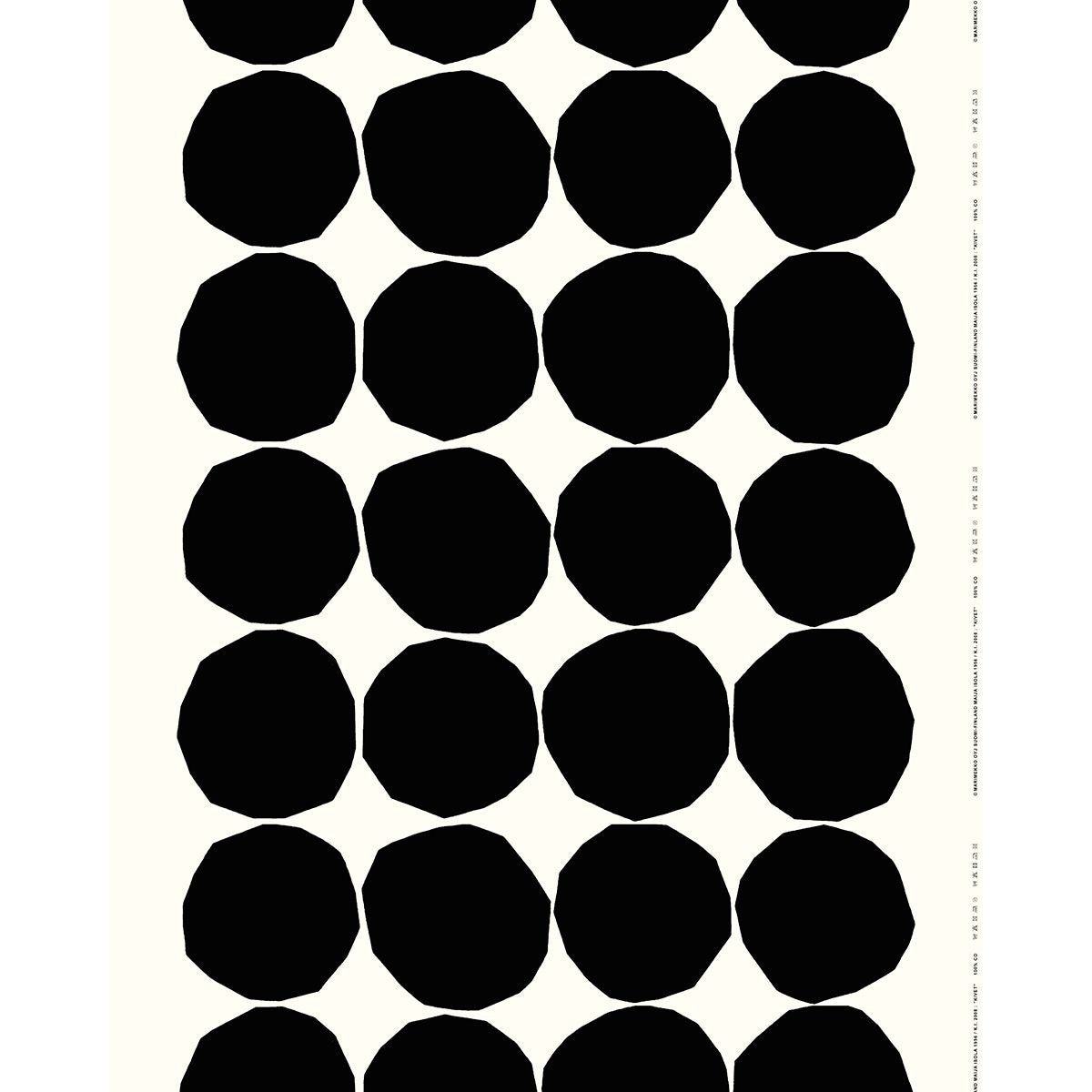 Marimekko Kivet Black / White Cotton Fabric Repeat