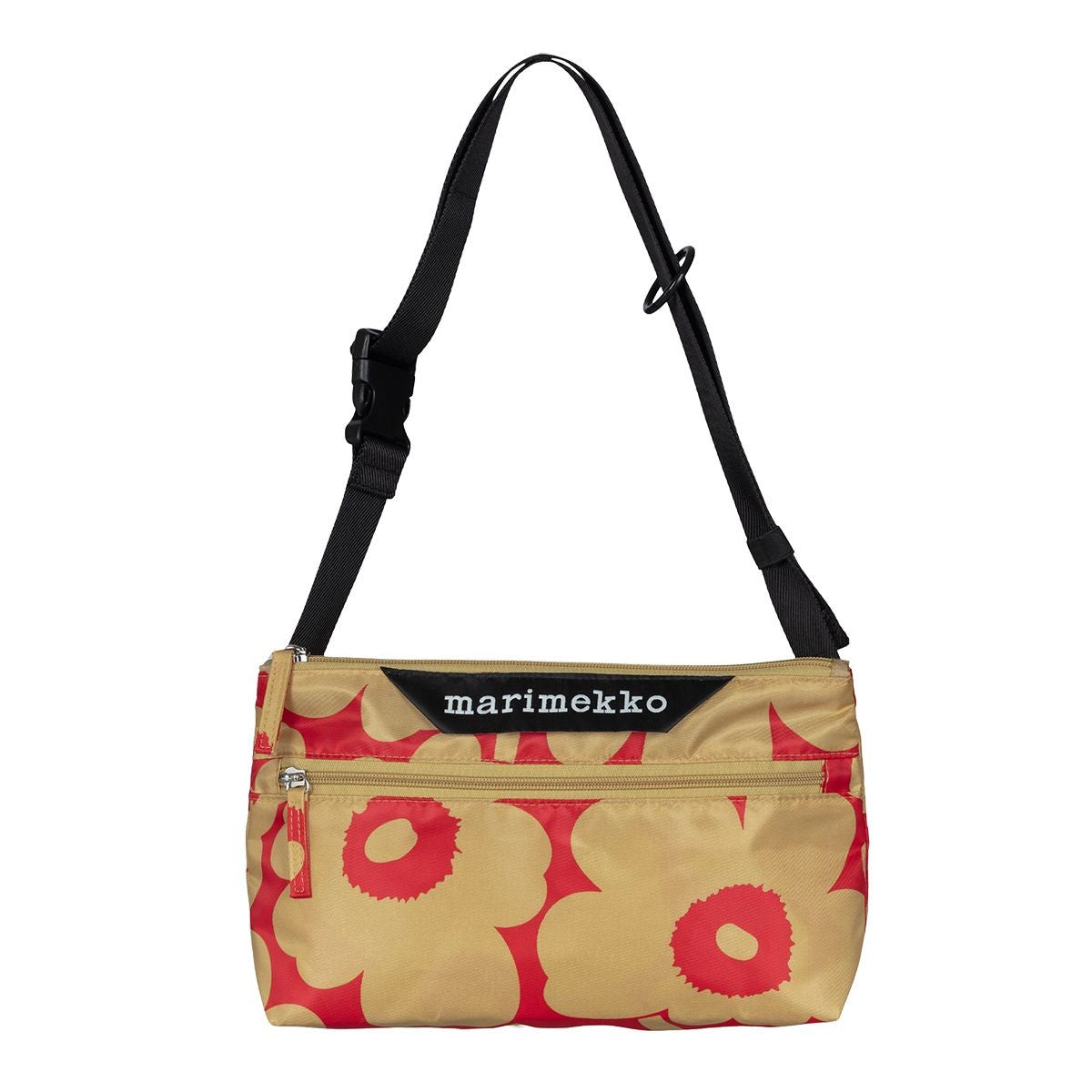 Marimekko Unikko Red / Light Brown Small Neat Crossbody Shoulder Bag