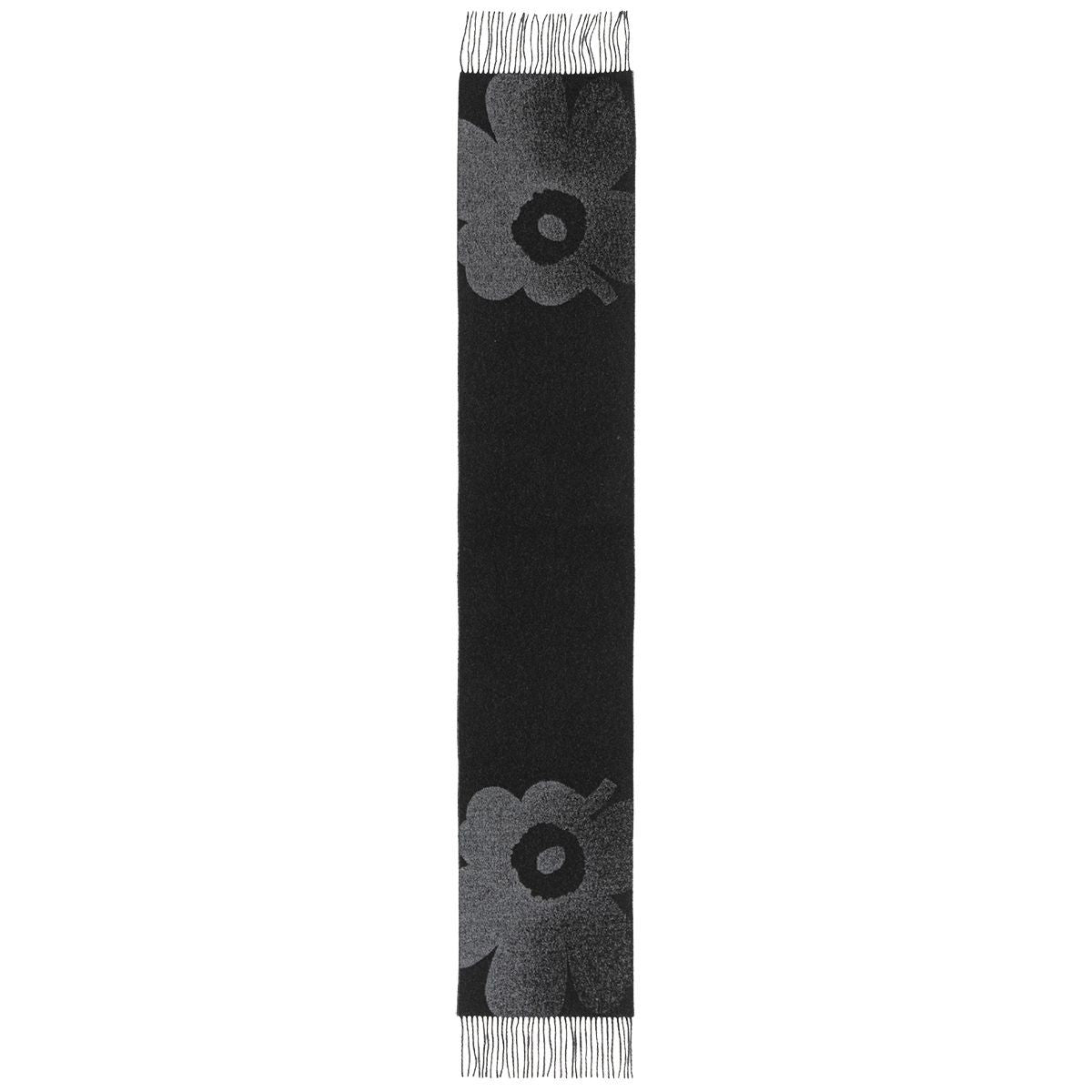 Marimekko Onnekas Unikko Black / Grey Scarf