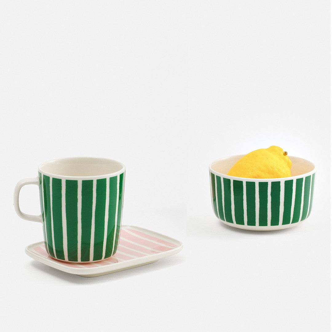 Marimekko Piccolo White / Green / Light Pink 3pc Breakfast Set