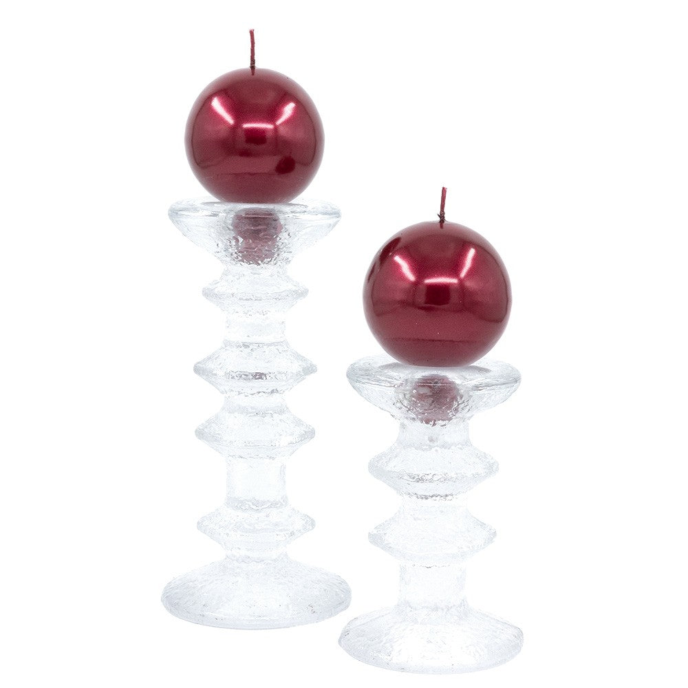 Festivo Metallic Wine Red Candles - Set of 2