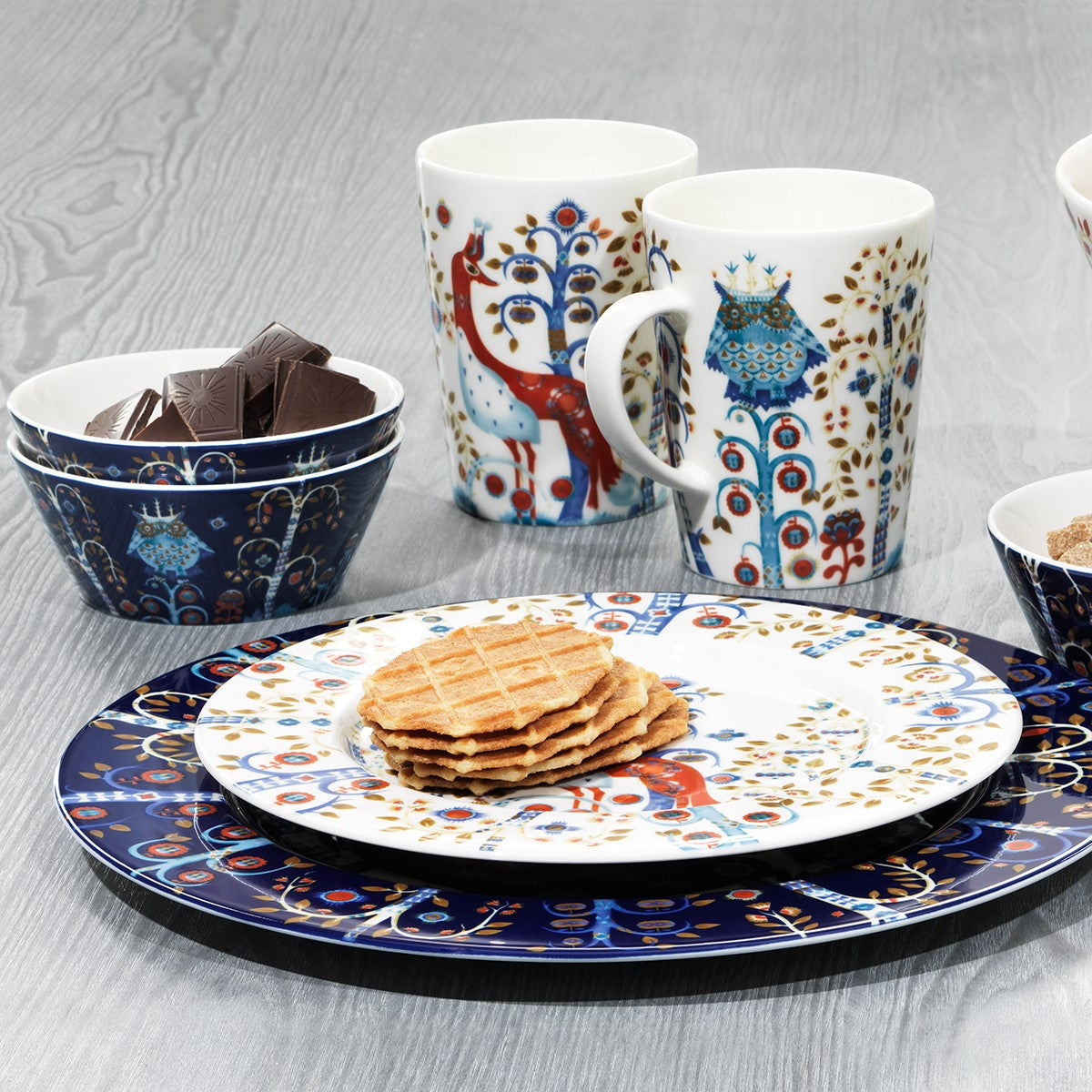 iittala Taika White / Blue Large Mug - 13-1/2 oz