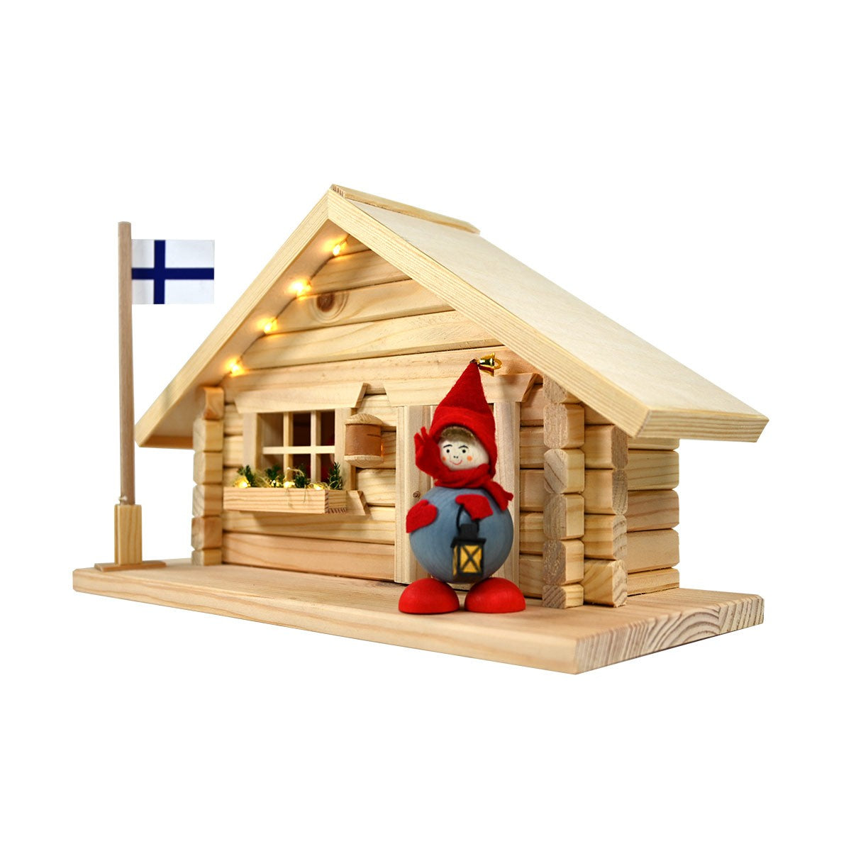 Finland House with Flag and Tonttus