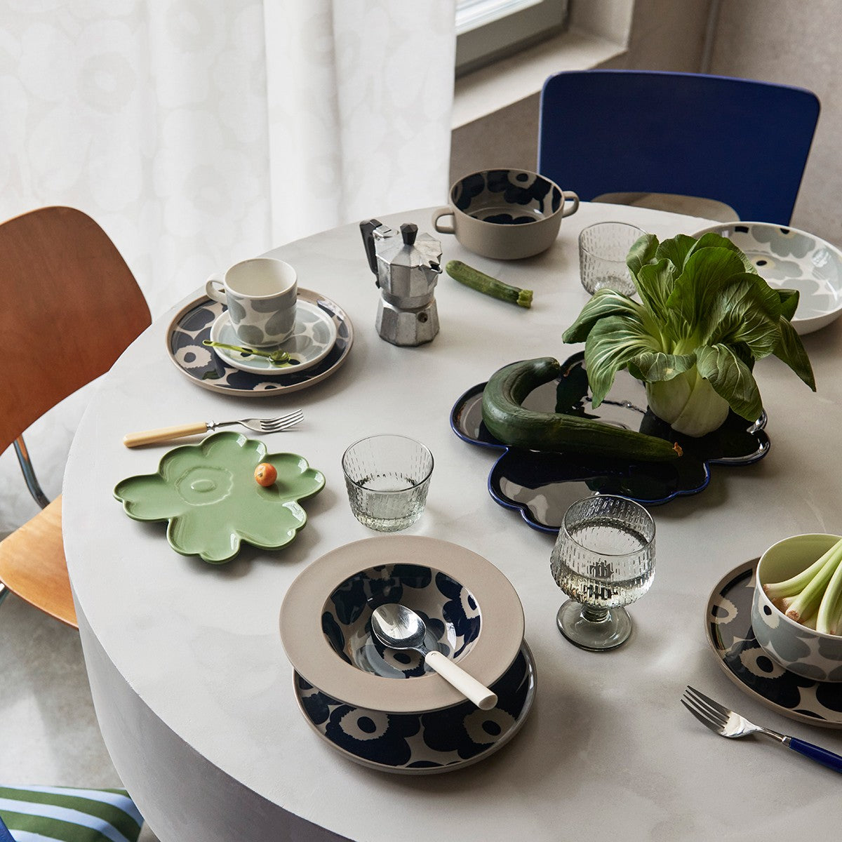 Marimekko Syksy Misty Grey Glass Goblet