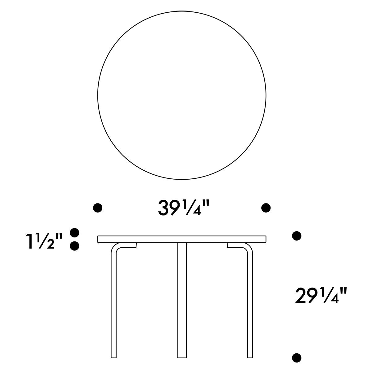 Artek Alvar Aalto 90A Round Table