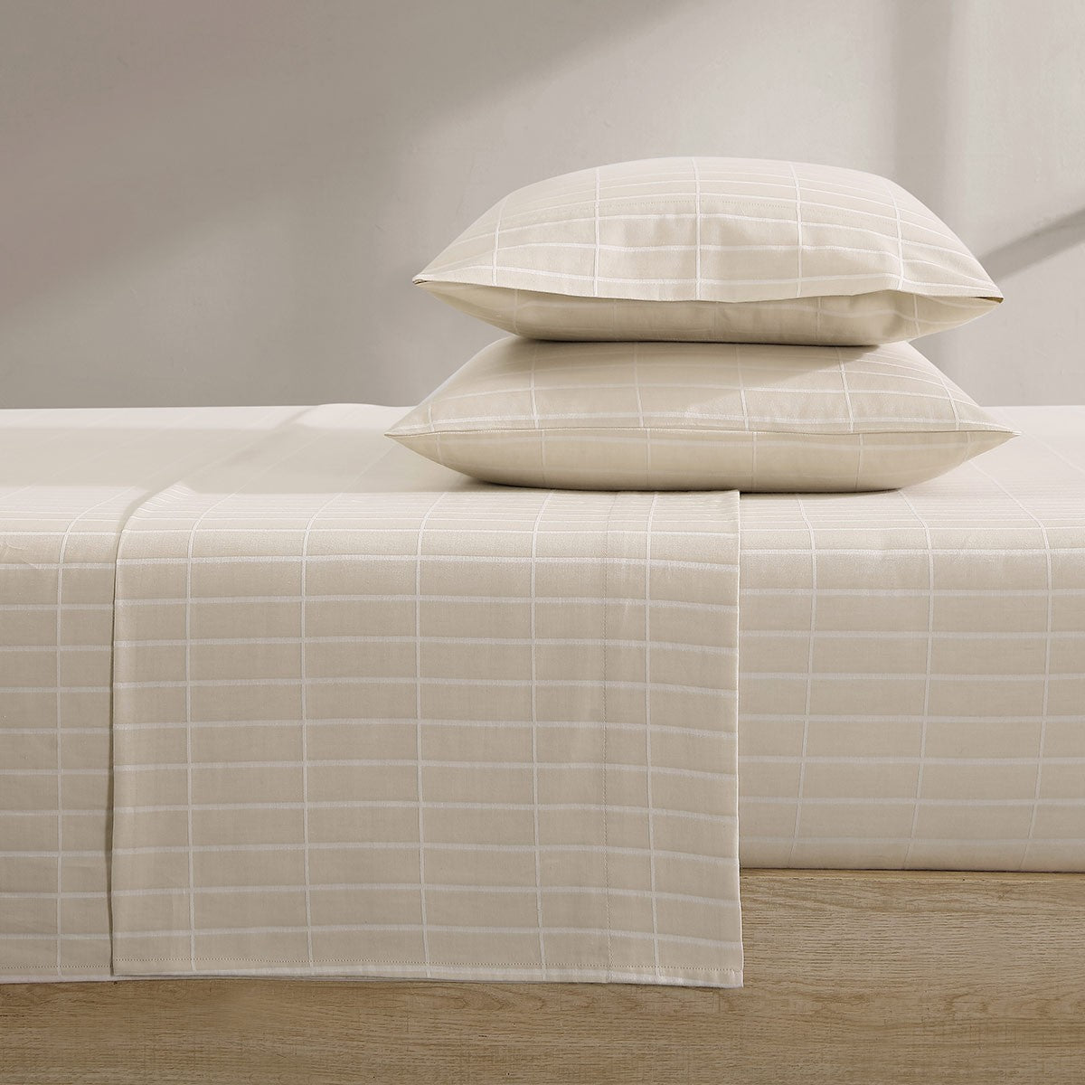 Marimekko Pieni Tiiliskivi Beige / White King Sheet Set