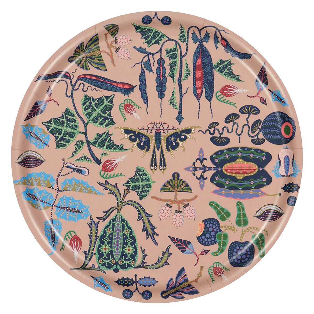 Klaus Haapaniemi Fruits Dusty Pink / Multicolor Round Tray