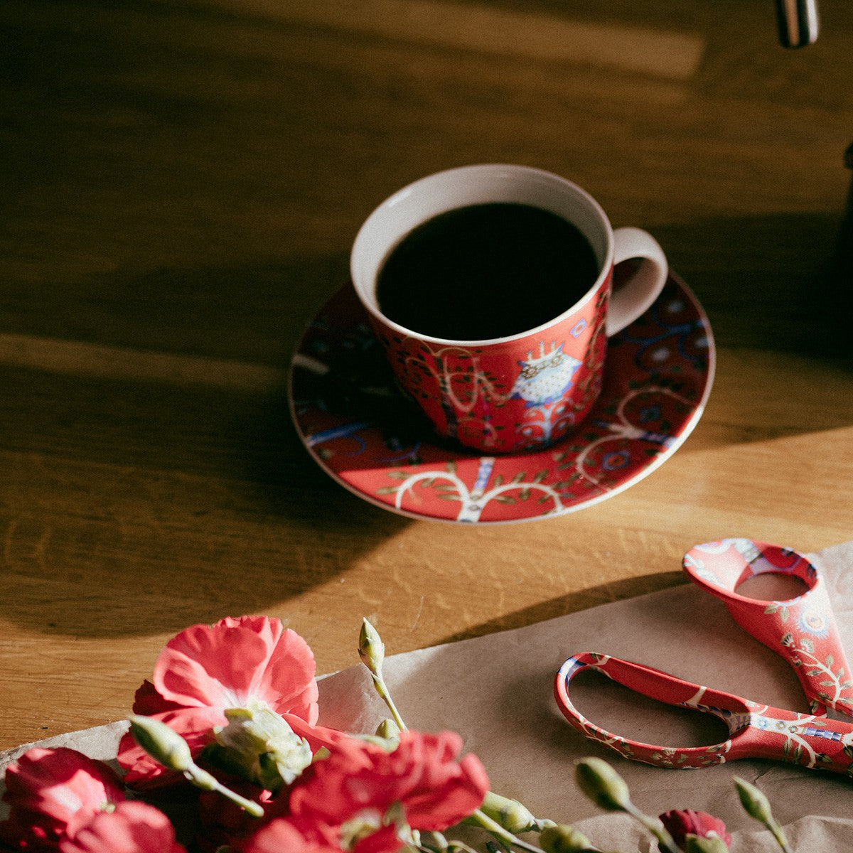 iittala Taika Red Coffee Cup and Saucer