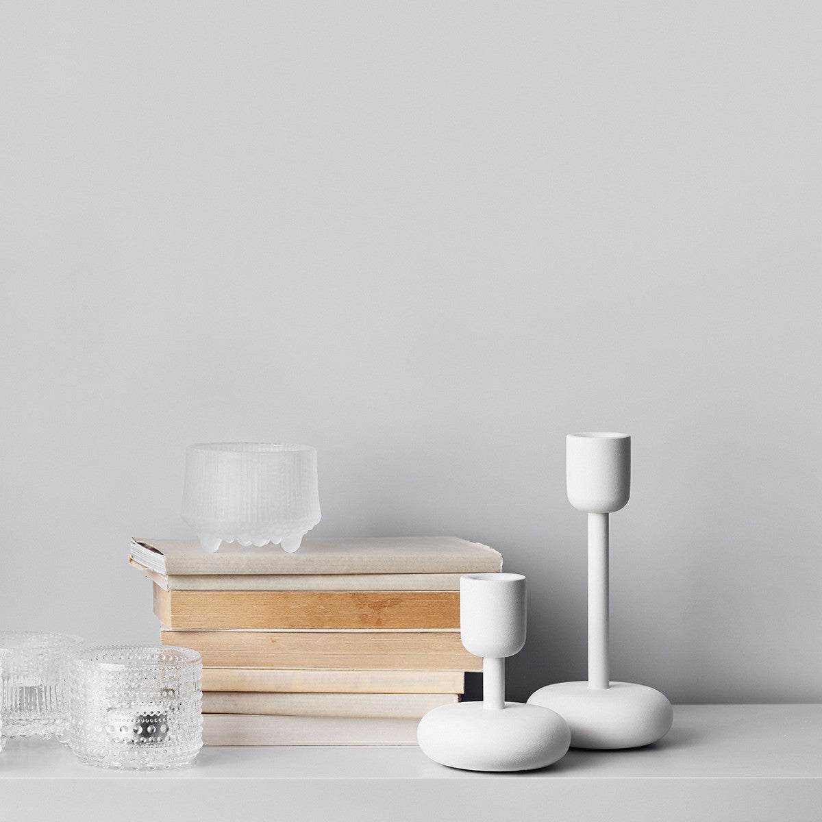 iittala Nappula White Short Candle Holder