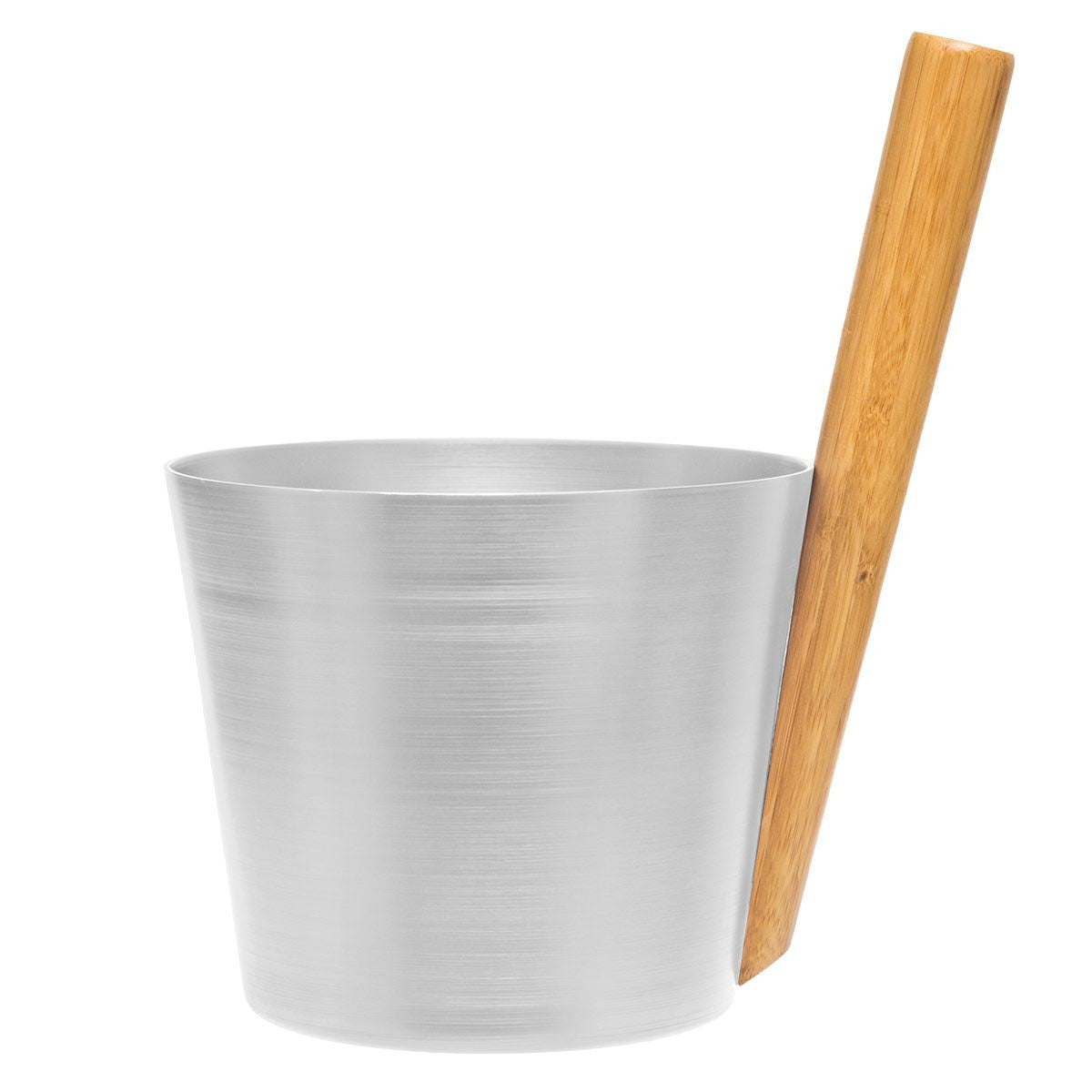 Rento Aluminum / Bamboo Silver Sauna Bucket
