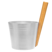 Rento Aluminum / Bamboo Silver Sauna Bucket