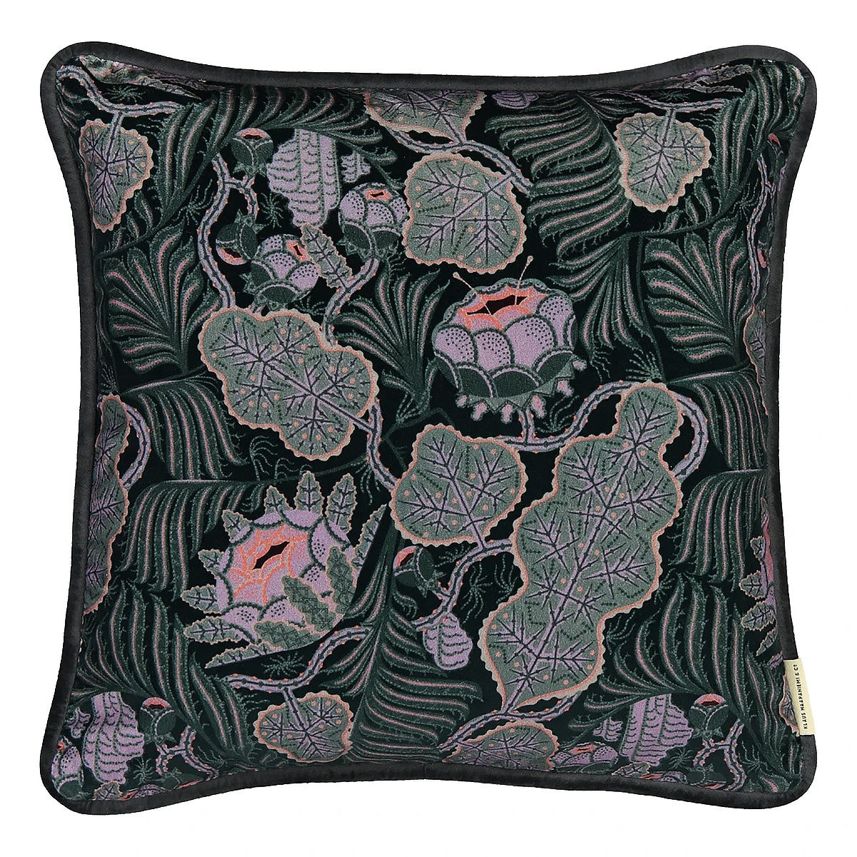 Klaus Haapaniemi Iceflower Emerald Velvet Throw Pillow