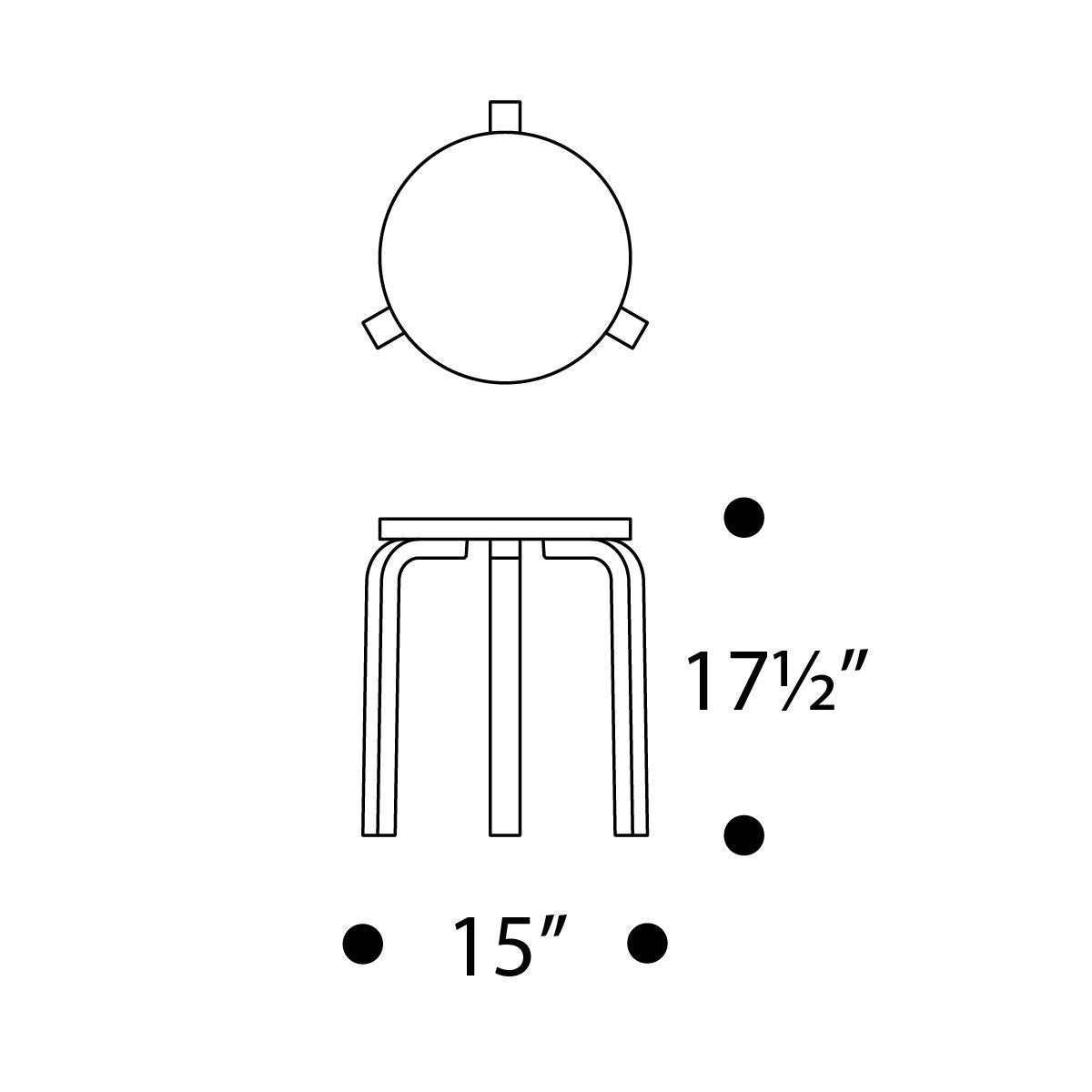 Artek Alvar Aalto Anniversary Stool 60 - Three Legged Stool - Grey