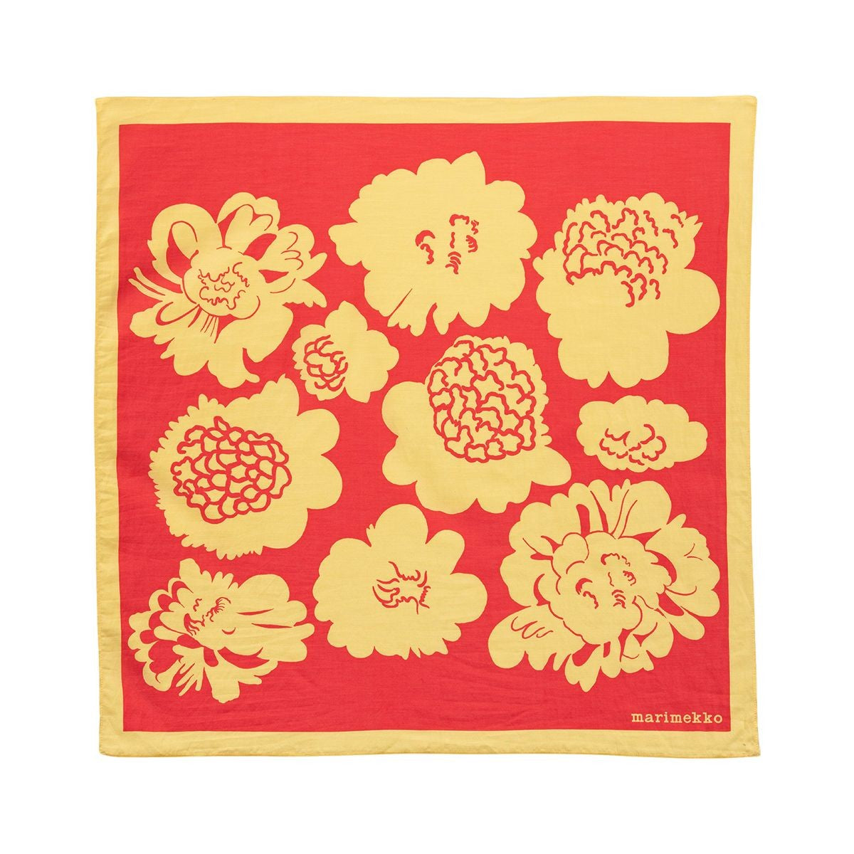 Marimekko Keskio Pioni Red / Yellow Scarf