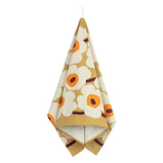 Marimekko Unikko Caramel / Orange / Burgundy Tea Towel