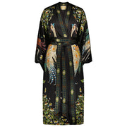 Klaus Haapaniemi Firebird Long Black Silk Kimono - One Size