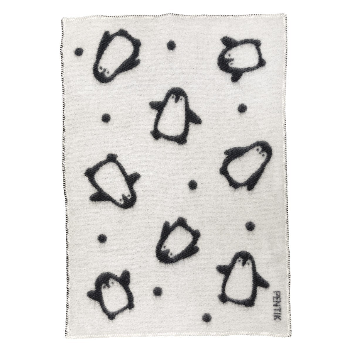 Pentik Pingviini White / Black Baby Blanket