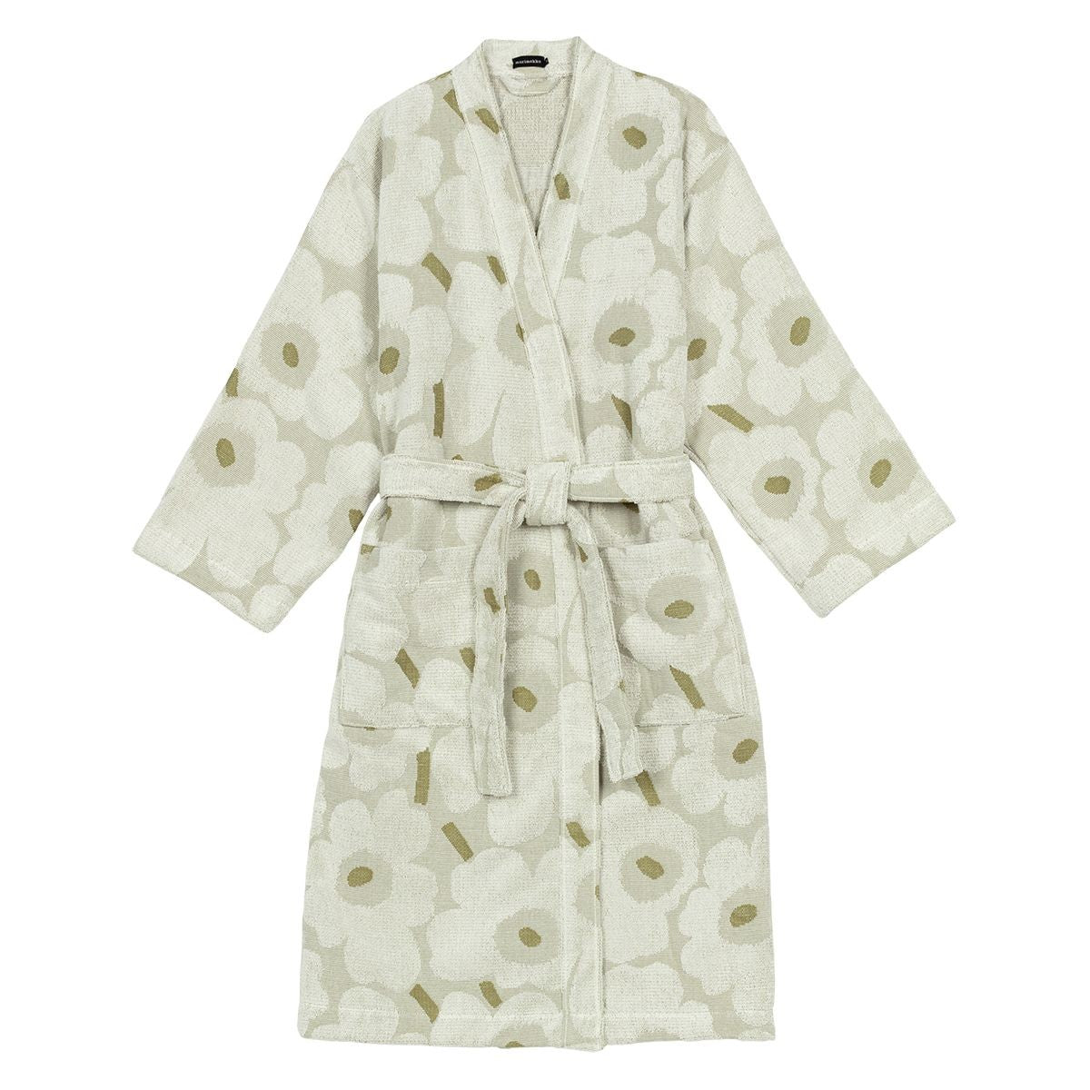 Marimekko Unikko Olive Green / Cream Bathrobe