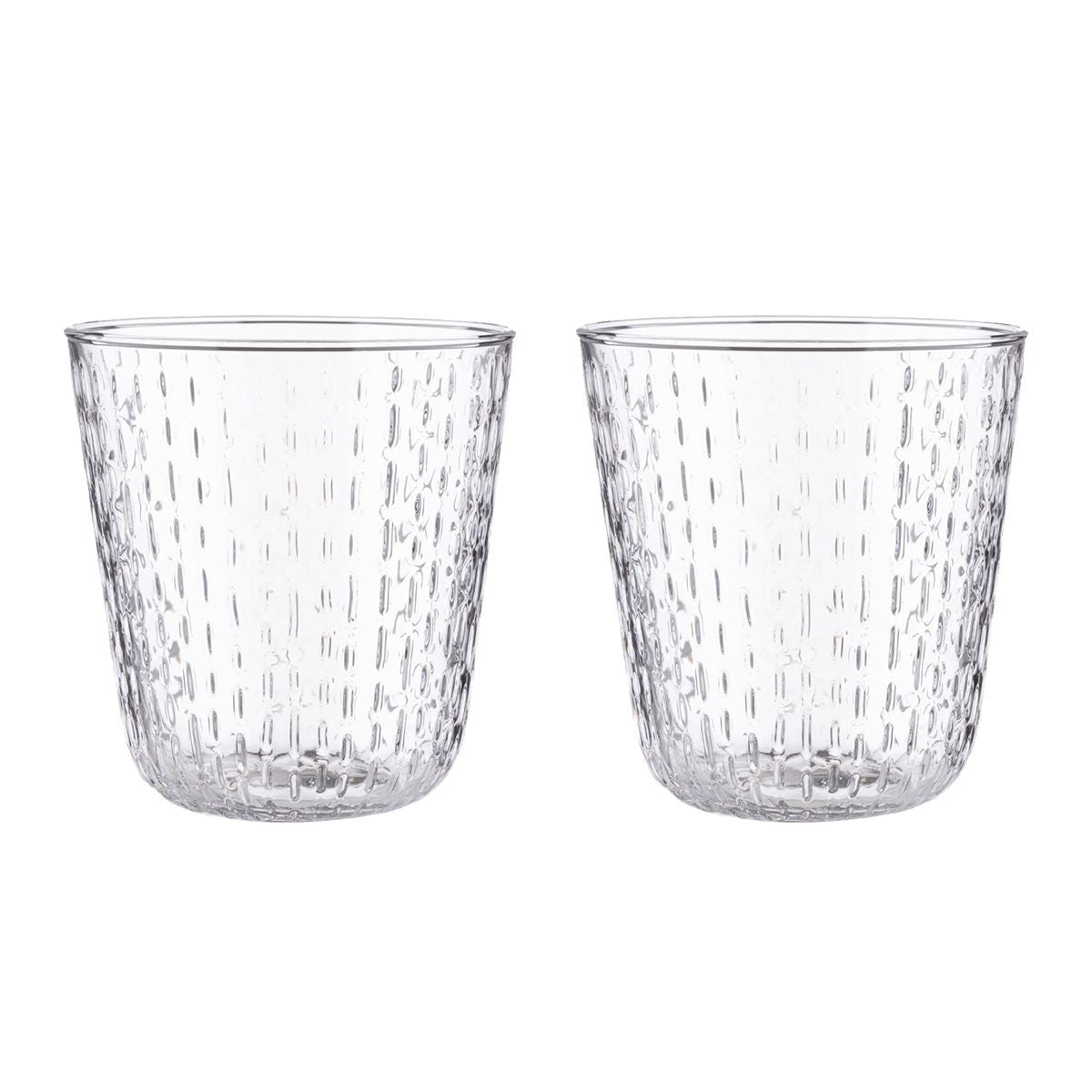 Marimekko Syksy Honey Large Clear Glass Tumblers - Set of 2
