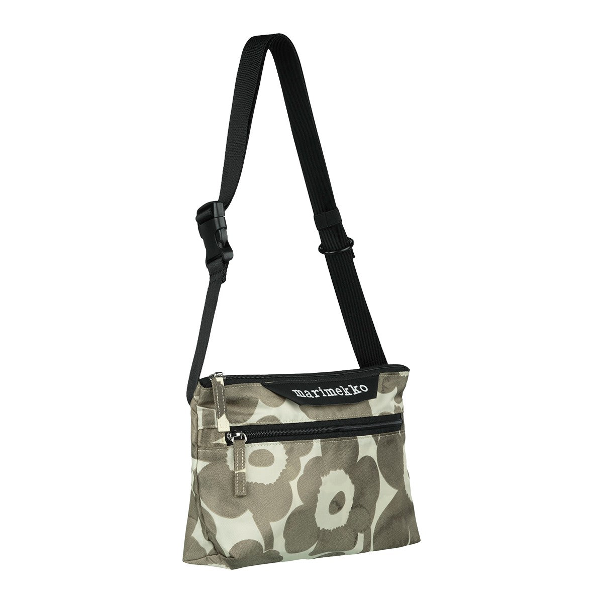 Marimekko Unikko Charcoal / Cream Small Neat Crossbody Shoulder Bag