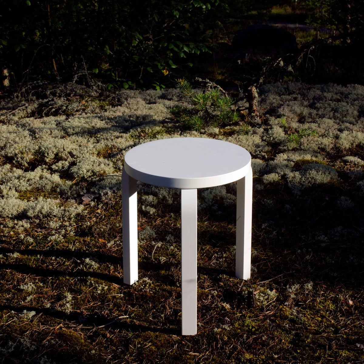 Artek Alvar Aalto Stool 60 - Three Legged - White Lacquered
