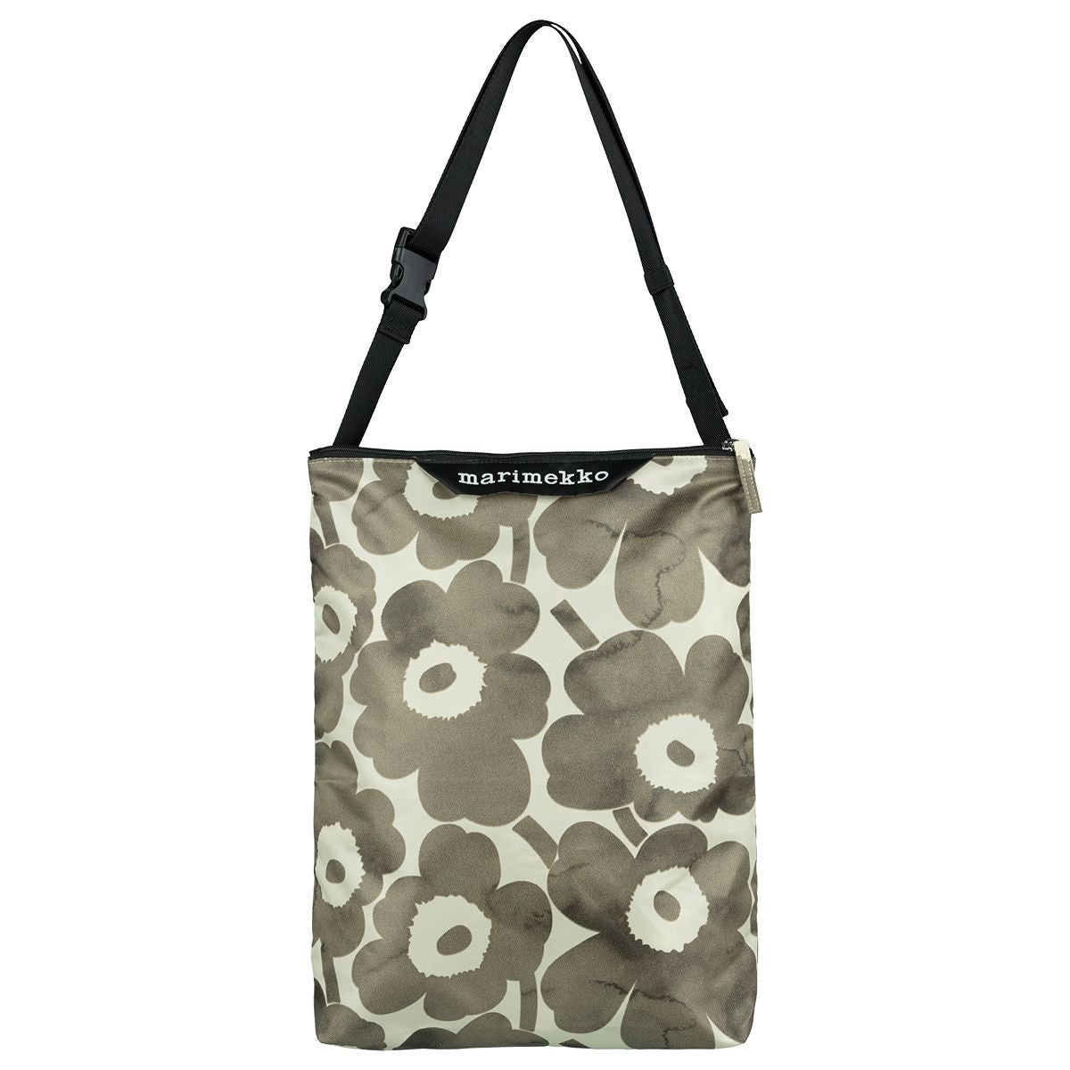 Marimekko Unikko Charcoal / Cream Medium Neat Crossbody Shoulder Bag