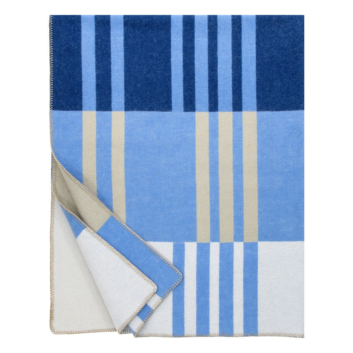 Lapuan Kankurit Toffee Blueberry / Beige Wool Blanket