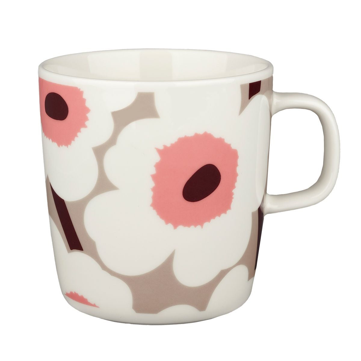 Marimekko Unikko Pink / Brown / Tan Large Mug