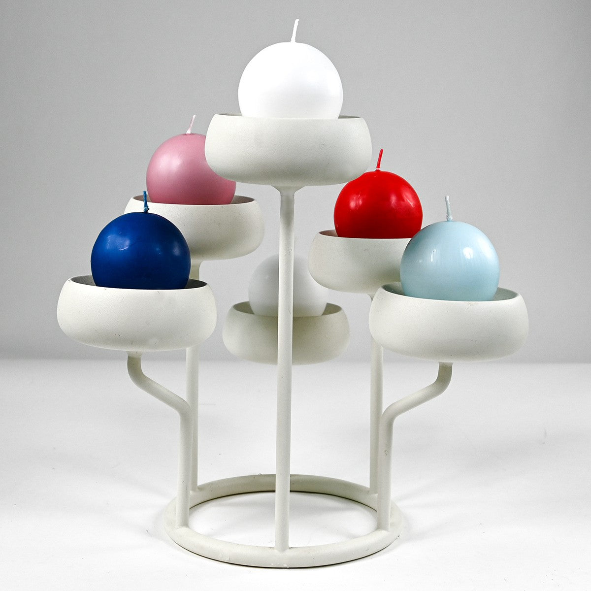 Festivo White Ball Candles - Set of 2