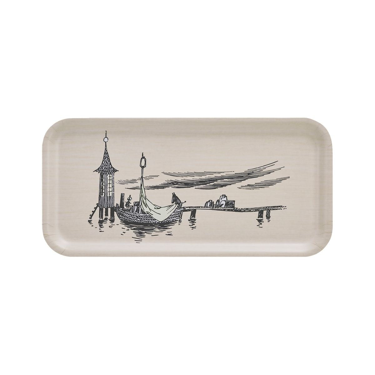 Muurla Moomin The Pier Wood / Black Small Tray