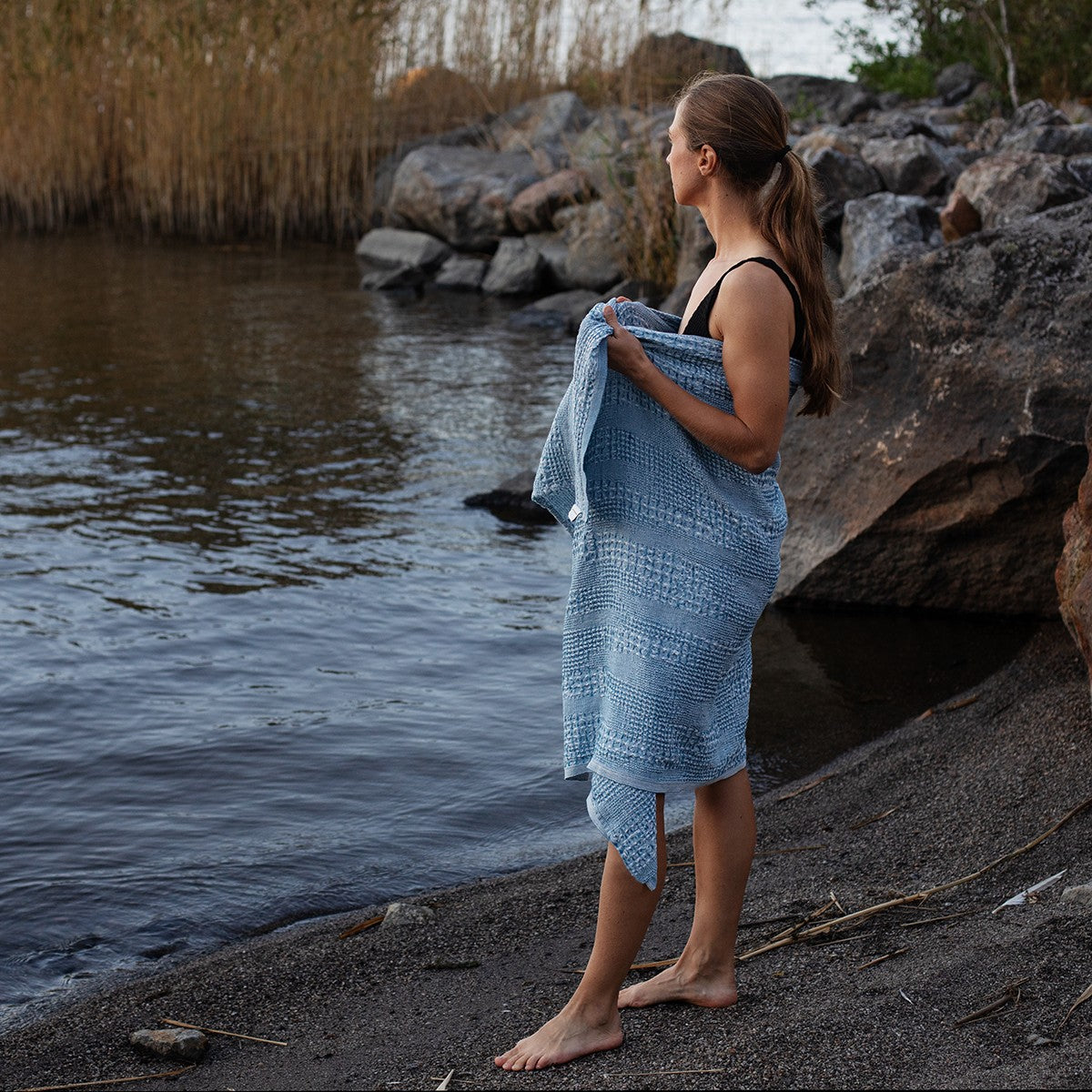Lapuan Kankurit Kuohu Rainy Blue Bath / Sauna Towel