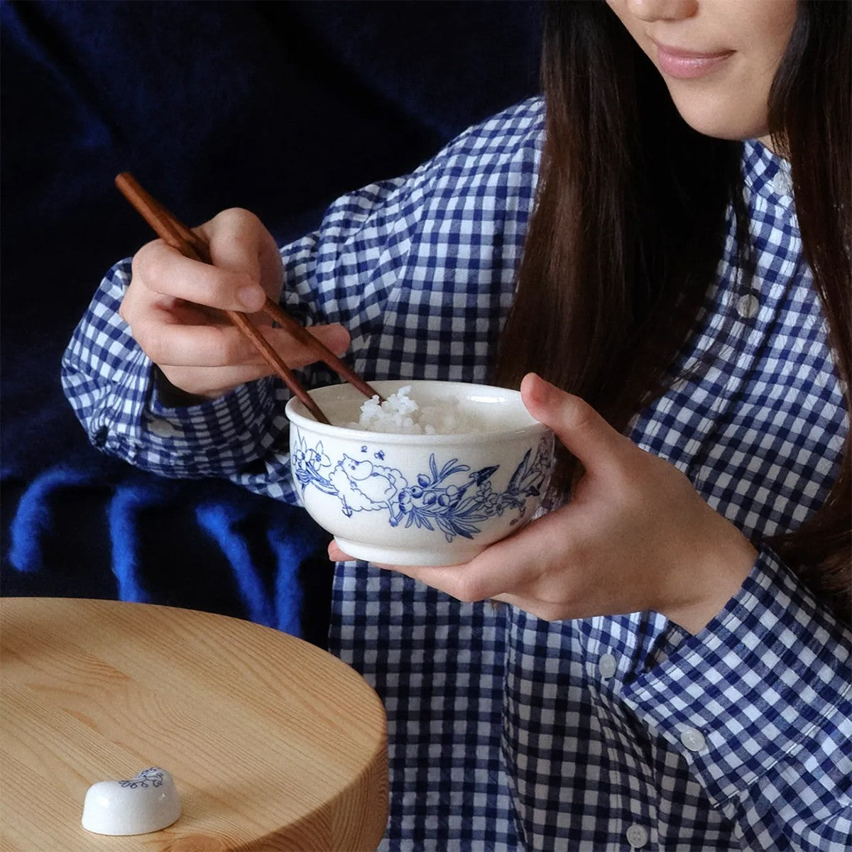 Arabia Moomin Haru White / Blue Chopstick Stand - Set of 2